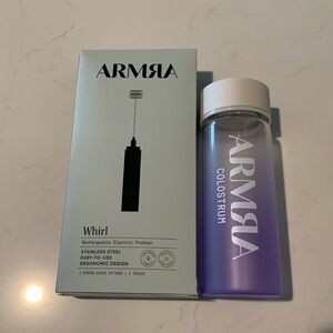 ARMRA Bundle: Violet Glass Carafe and Rechargeable Electric Frother